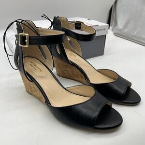 Liz Claiborne Womens Octavia Wedge Sandals Black Size 7.5M